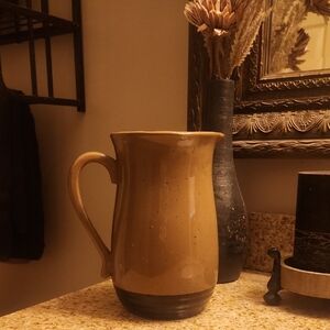 Elegant Brown Ceramic Pitcher